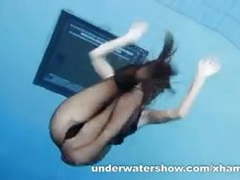 VidsPlus presents: Zuzanna is swimming in pantyhose in the pool