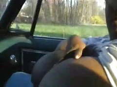 VidsPlus presents: Black bbw with big tits sucking dick in a car.