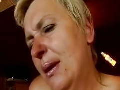 VidsPlus presents: Blonde mature fucked by the machine in pussy and ass