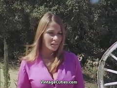 VidsPlus presents: Sexy blonde girl fucks a boy (1960s vintage)