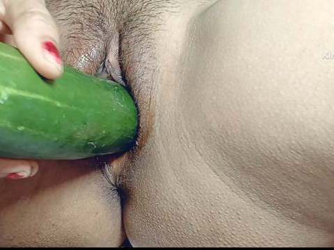 VidsPlus presents: I can't get any where big black cock so my small pussy fucked by big cucumber  in hindi