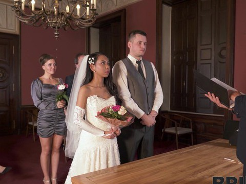 VidsPlus presents: Hot ass bride killa raketa drops her panties to ride a hard dick