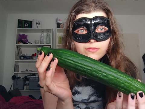 VidsPlus presents: 18yo teen fucks huge cucumber!!!  small tits, shy teeny, perfect body  amateur teen
