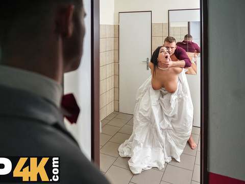 VidsPlus presents: Vip4k. wife gets her hairy vagina licked and penetrates in the wc
