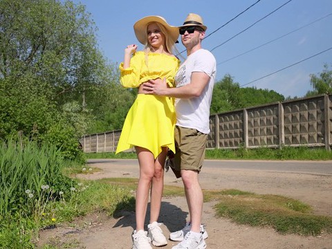 VidsPlus presents: Blonde novella night gets fucked from behind in public - hd