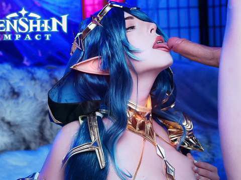 VidsPlus presents: Genshin impact. layla swallows a big cock down her throat - mollyredwolf