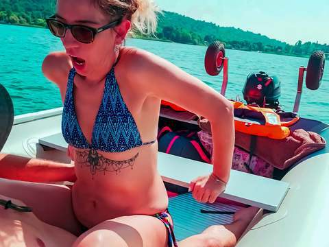 VidsPlus presents: Wife gets fucked on a boat and gets a creampie from her husband's best friend