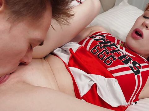 VidsPlus presents: Redhead cheerleader bringing steamy fantasies to life together with her bf