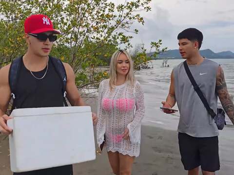 VidsPlus presents: Threesome on the beach with stepbrothers - danner mendez - tatiana alvarez - max betancur