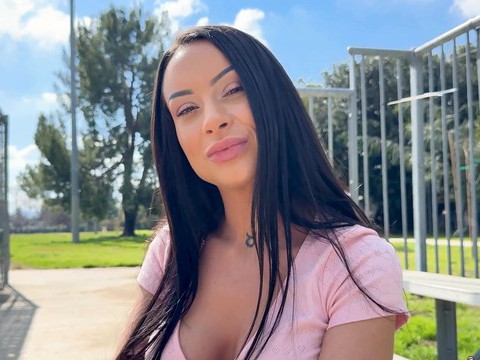 VidsPlus presents: Brunette cara mella having fun while sucking her lover's dick