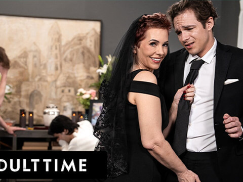 VidsPlus presents: Adult time - horny tattooed gilf ruby lynne caught fucking big dick stud during her hubby's funeral!