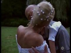 VidsPlus presents: Naughty bride taken outdoors by two guys