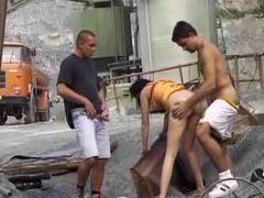 VidsPlus presents: Girl on work site used by lots of guys