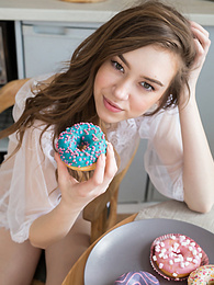 Vids Plus presents: If you are a fan of skinny girls, check out how this cute little doll poses and teases totally naked in the kitchen.